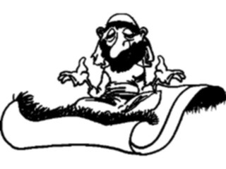 Sticker Custom Preview Image #056603 Fantasy Medieval Images Magic Carpet Man1