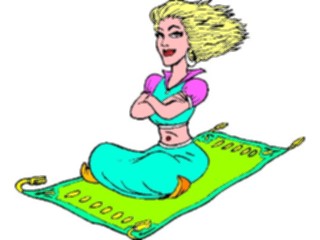 Sticker Custom Preview Image #056606 Fantasy Medieval Images Magic Carpet Woman1