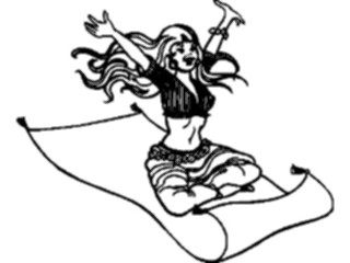 Sticker Custom Preview Image #056607 Fantasy Medieval Images Magic Carpet Woman2