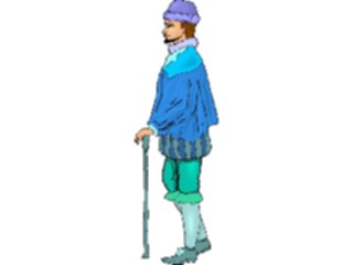 Sticker Custom Preview Image #056706 Fantasy Medieval Images Manwith Walking Stick