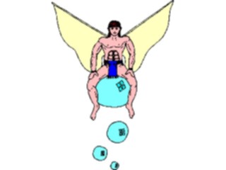 Sticker Custom Preview Image #056707 Fantasy Medieval Images Manwith Wingson Bubble