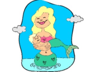 Sticker Custom Preview Image #056760 Fantasy Medieval Images Mermaid Baby
