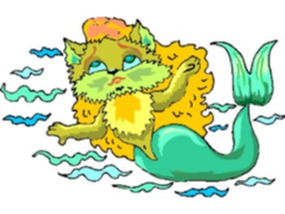 Sticker Custom Preview Image #056761 Fantasy Medieval Images Mermaid Cat