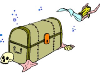 Sticker Custom Preview Image #056768 Fantasy Medieval Images Mermaid Treasure Chest