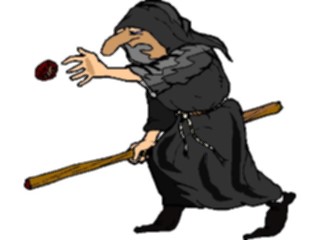 Sticker Custom Preview Image #056793 Fantasy Medieval Images Monk Throwing Ball