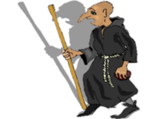 Sticker Custom Preview Image #056794 Fantasy Medieval Images Monkwith Staff