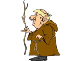 Sticker Custom Preview Image #056795 Fantasy Medieval Images Monkwith Stick