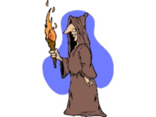 Sticker Custom Preview Image #056796 Fantasy Medieval Images Monkwith Torch