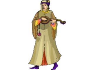 Sticker Custom Preview Image #057599 Fantasy Medieval Images Woman Playing Lute