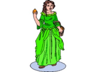 Sticker Custom Preview Image #057609 Fantasy Medieval Images Womanwith Oranges