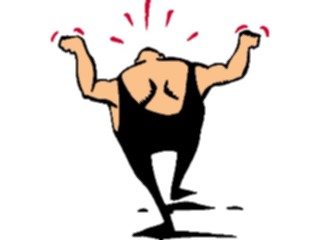 Sticker Custom Preview Image #058341 Fitness Cartoons General Weight Lifter Leaving