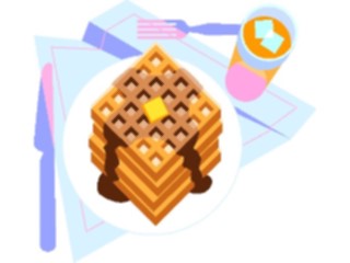 Sticker Custom Preview Image #060543 Food Drink Breads Cereals Waffles2