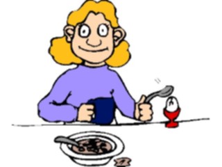 Sticker Custom Preview Image #060654 Food Drink Cartoons Breakfast Woman