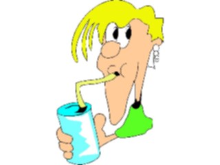Sticker Custom Preview Image #060799 Food Drink Cartoons Drinking Thru Straw1