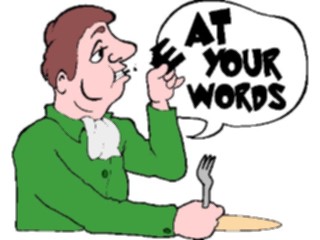 Sticker Custom Preview Image #060805 Food Drink Cartoons Eat Your Words