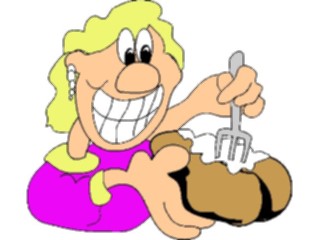 Sticker Custom Preview Image #060809 Food Drink Cartoons Eatinga Baked Potato