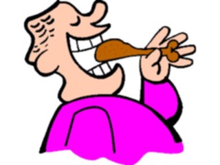 Sticker Custom Preview Image #060811 Food Drink Cartoons Eatinga Drumstick