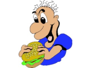 Sticker Custom Preview Image #060813 Food Drink Cartoons Eatinga Hamburger1