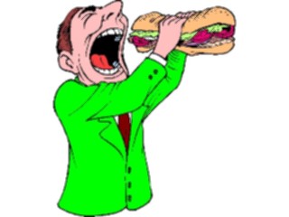 Sticker Custom Preview Image #060820 Food Drink Cartoons Eatinga Sandwich2