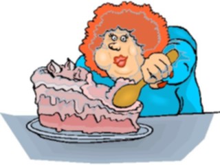 Sticker Custom Preview Image #060837 Food Drink Cartoons Eating Cake6