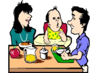 Sticker Custom Preview Image #060880 Food Drink Cartoons Family Dinner