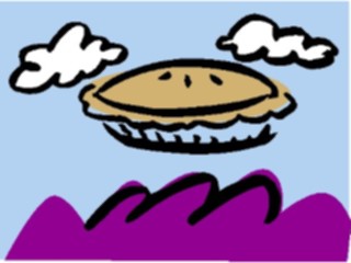 Sticker Custom Preview Image #060890 Food Drink Cartoons Flying Pie