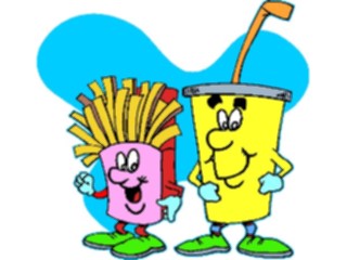Sticker Custom Preview Image #060902 Food Drink Cartoons French Fries Soda