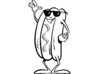 Sticker Custom Preview Image #060951 Food Drink Cartoons Hot Dog Waving