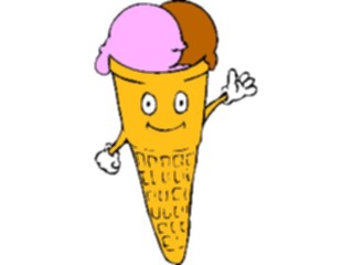 Sticker Custom Preview Image #060959 Food Drink Cartoons Ice Cream Cone1