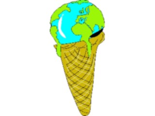 Sticker Custom Preview Image #060963 Food Drink Cartoons Ice Cream Cone Globe