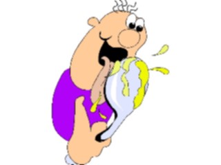 Sticker Custom Preview Image #060982 Food Drink Cartoons Licking Spoon