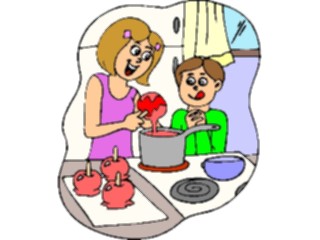 Sticker Custom Preview Image #060989 Food Drink Cartoons Making Candied Apples