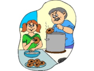 Sticker Custom Preview Image #060992 Food Drink Cartoons Making Doughnuts