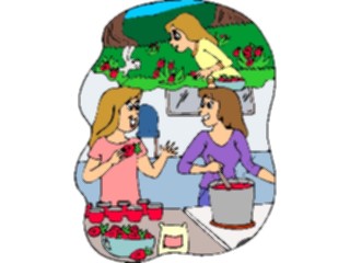 Sticker Custom Preview Image #060998 Food Drink Cartoons Making Strawberry Jam