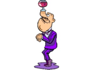 Sticker Custom Preview Image #061003 Food Drink Cartoons Man Balancing Wine