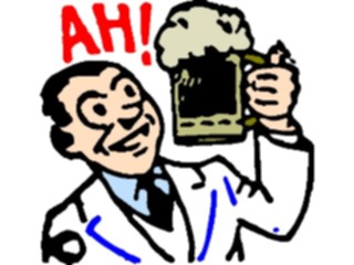 Sticker Custom Preview Image #061019 Food Drink Cartoons Manwith Beer06