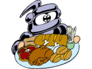 Sticker Custom Preview Image #061038 Food Drink Cartoons Meat Bread Platter
