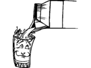 Sticker Custom Preview Image #061047 Food Drink Cartoons Milk Pouringinto Glass