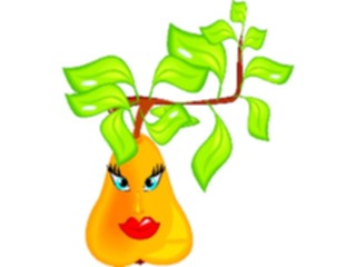 Sticker Custom Preview Image #061087 Food Drink Cartoons Pear Happy