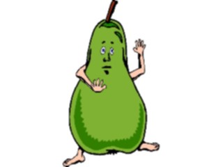 Sticker Custom Preview Image #061088 Food Drink Cartoons Pear Scared