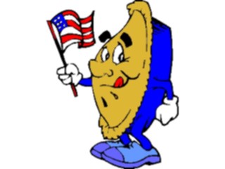 Sticker Custom Preview Image #061099 Food Drink Cartoons Piewith Flag