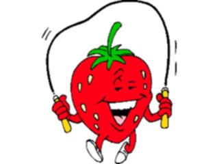 Sticker Custom Preview Image #061177 Food Drink Cartoons Strawberry Jumping Rope