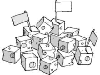 Sticker Custom Preview Image #061310 Food Drink Dairy Cheese Cubes