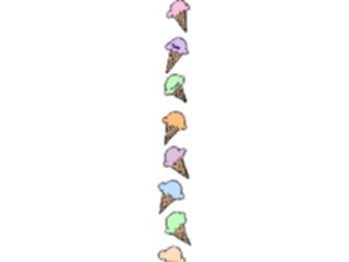Sticker Custom Preview Image #061670 Food Drink Desserts Ice Cream Cone Border