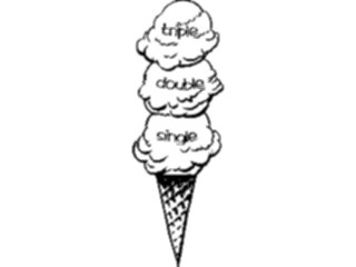 Sticker Custom Preview Image #061671 Food Drink Desserts Ice Cream Cone Triple