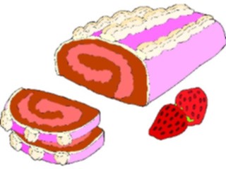 Sticker Custom Preview Image #061804 Food Drink Desserts Strawberry Roll