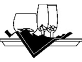 Sticker Custom Preview Image #062002 Food Drink Dinner Service Glasseson Tray