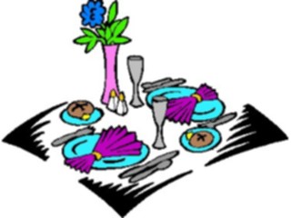 Sticker Custom Preview Image #062108 Food Drink Dinner Service Place Settings