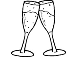 Sticker Custom Preview Image #062395 Food Drink Drinks Alcoholic Champagne Glasses7