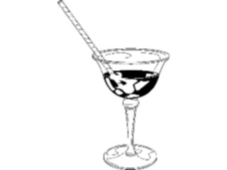 Sticker Custom Preview Image #062591 Food Drink Drinks Alcoholic Wine Glass Straw